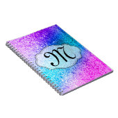 Bling Glitter Girly Pin Monogram Initiaal Notitieb Notitieboek (Rechterzijde)