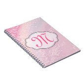 Bling Glitter Girly Pin Monogram Initiaal Notitieb Notitieboek (Rechterzijde)