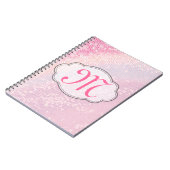 Bling Glitter Girly Pin Monogram Initiaal Notitieb Notitieboek (Linkerzijde)