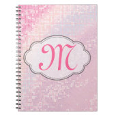 Bling Glitter Girly Pin Monogram Initiaal Notitieb Notitieboek (Voorkant)
