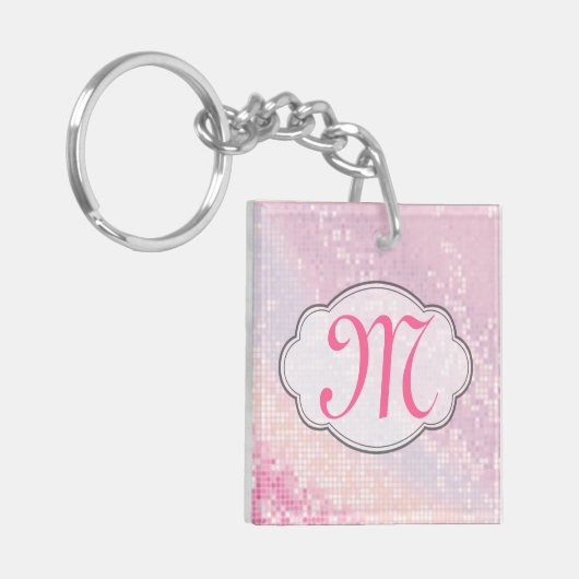 Bling Glitter Girly Pink Glitz Glamour Sleutelhang Sleutelhanger (Voorkant Links)