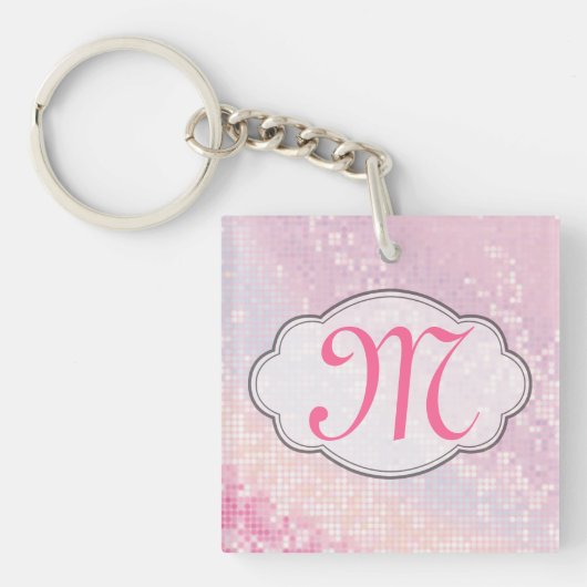 Bling Glitter Girly Pink Glitz Glamour Sleutelhang Sleutelhanger (Voorkant)