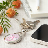 Bling Glitter Girly Pink Glitz Glamour Sleutelhang Sleutelhanger (Zijkant)