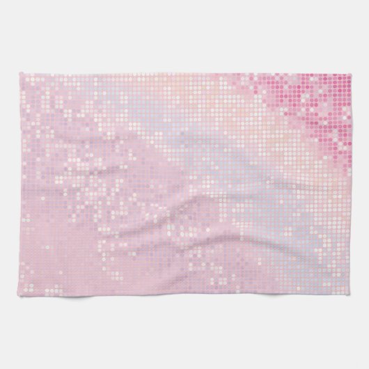 Bling Glitter Girly Pink Glitz Kitchen Dish Towel Theedoek (Horizontaal)