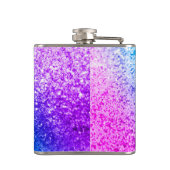 Bling Glitter Girly Pink Monogram Whiskey Flask Heupfles (Achterkant)