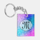 Bling Glitter Girly Pink Paars Blauwgroen Sleutelh Sleutelhanger (Voorkant Links)