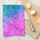 Bling Glitter Girly Pink Paars Kitchen Dish Towel Theedoek (Quarter Fold)