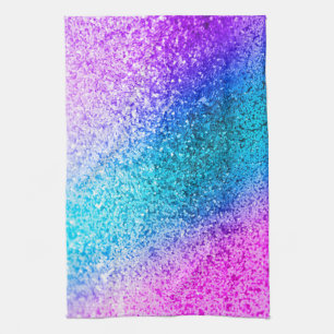 Bling Glitter Girly Pink Paars Kitchen Dish Towel Theedoek