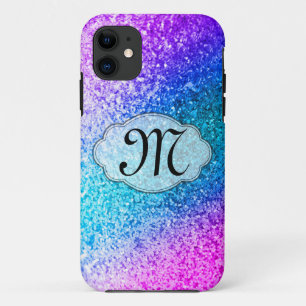 Bling Glitter Girly Roze Monogram IPHONE 5 Hoesje