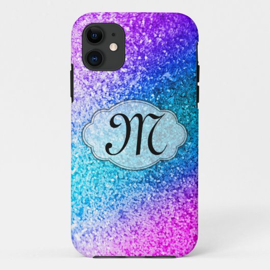 Bling Glitter Girly Roze Monogram IPHONE 5 Hoesje (Achterkant)