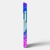 Bling Glitter Girly Roze Paarse Monogram IPAD Case (Achterkant / Links)