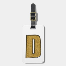Bling Gold D Bagagelabel
