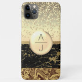Bling Gold Glitter en zwarte Initialen Case-Mate iPhone Case (Achterkant)