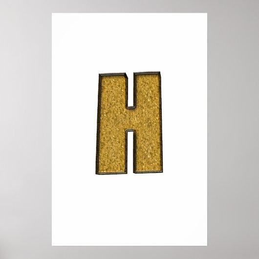 Bling Gold H Poster (Voorkant)