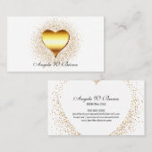Bling Gold Heart Sparkle-Stippen Visitekaartje (Voorkant / Achterkant)