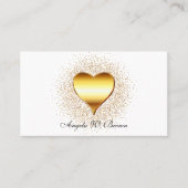 Bling Gold Heart Sparkle-Stippen Visitekaartje (Voorkant)
