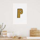 Bling Gold P Poster (Keuken)