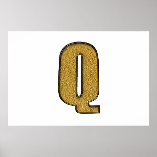 Bling Gold Q Poster (Voorkant)