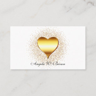 Bling Gouden Hart Glitter Stippen Visitekaartje