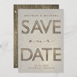 bling gouden letters fabulous Save the Date Kaart