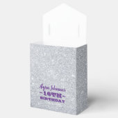 Bling het op Silver Sparkles Paarse Sweet 16 Bedankdoosjes (Geopend)