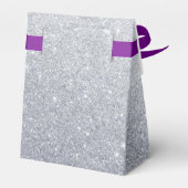 Bling het op Silver Sparkles Paarse Sweet 16 Bedankdoosjes (Achterkant)