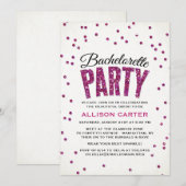 Bling Hot Pink Pareltjes Bachelorette Kaart (Voorkant / Achterkant)