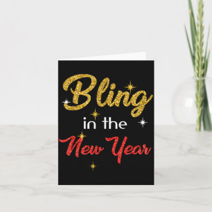 Bling In Het Nieuw Jaar Shirt _ Nieuwjaarsdag Vaka Kaart