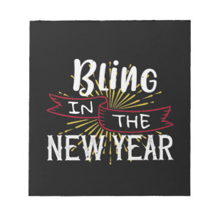 Bling in het nieuwe jaar notitieblok