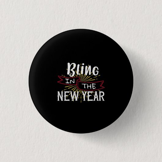 Bling in het nieuwe jaar ronde button 3,2 cm (Voorkant)