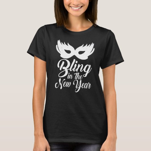 Bling in het nieuwe jaar Vakantie T-shirt (Voorkant)
