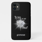 Bling is mijn ding Diamond Sparkle Case-Mate iPhone Case (Achterkant)