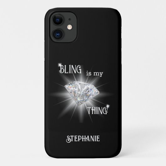 Bling is mijn ding Diamond Sparkle Case-Mate iPhone Case (Achterkant)