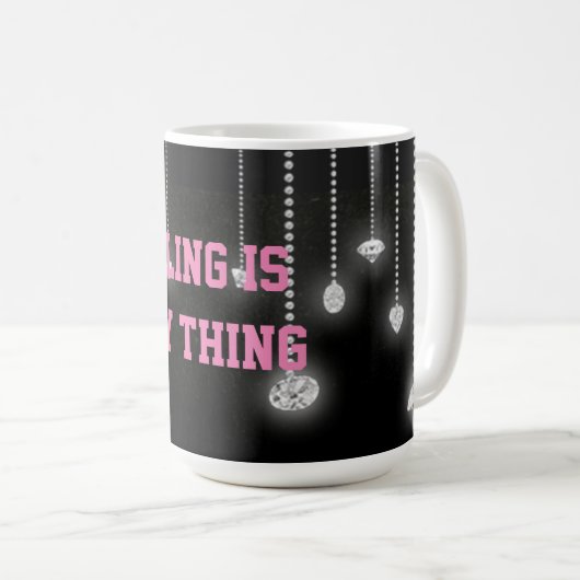 Bling is mijn Mok met diamanten (Voorkant rechts)