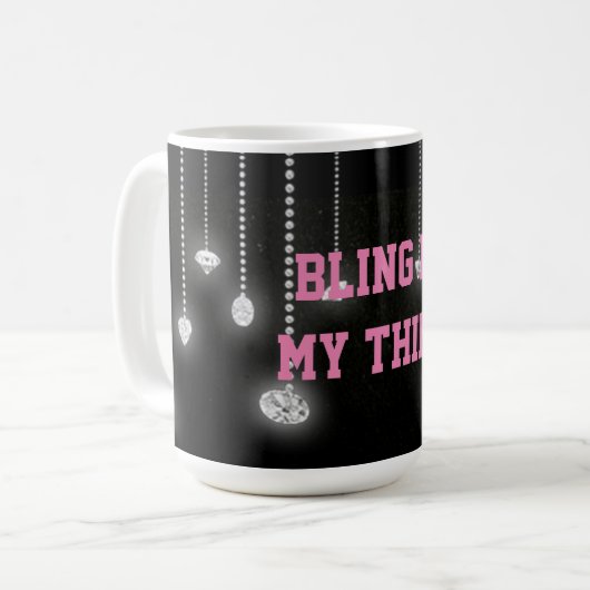 Bling is mijn Mok met diamanten (Voorkant links)