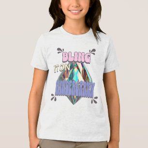 Bling It Op Kleuterschool Meisjes Bling, Kindergar Tri-Blend Shirt