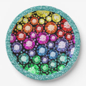 Bling Jewel Afbeeldingen Feestartikelen Papieren Bordje (Voorkant)