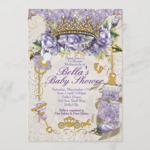 Bling Jewel Bloemen Baby Douche Uitnodigingen
