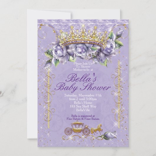 Bling Jewel Floral Baby Shower Invitaties Kaart (Voorkant)