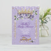 Bling Jewel Floral Baby Shower Invitaties Kaart (Staand voorkant)
