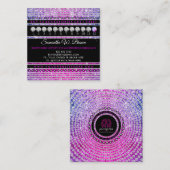 Bling Jewelry Glitz Glam Luxury Diamond Vierkante Visitekaartje (Voorkant / Achterkant)