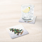 Bling kerstboom Glitter Kartonnen Onderzetters (Insitu)