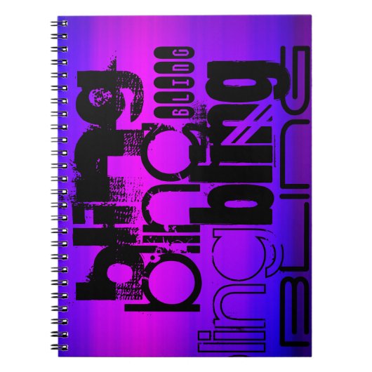 Bling; Levendig Violet Blauw en Magenta Notitieboek (Voorkant)