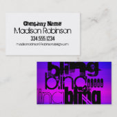 Bling; Levendig Violet Blauw en Magenta Visitekaartje (Voorkant / Achterkant)