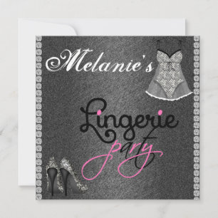Bling Lingerie-uitnodiging Kaart