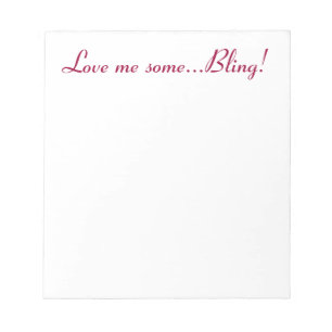 Bling Love Shiny Sparkly Girly Jewelry Jewels Notitieblok