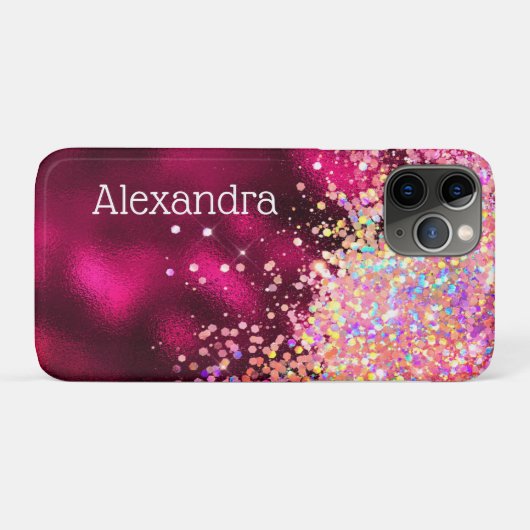 Bling Luxury Sparkle Holographic Glitter Custom Case-Mate iPhone Case (Achterkant (horizontaal))