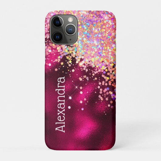 Bling Luxury Sparkle Holographic Glitter Custom Case-Mate iPhone Case (Achterkant)