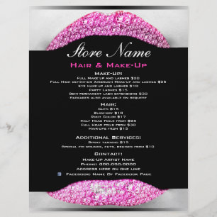 Bling make-up Artist Beauty Salon-lijst van dienst Flyer
