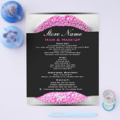 Bling make-up Artist Beauty Salon-lijst van dienst Flyer (Enkel)